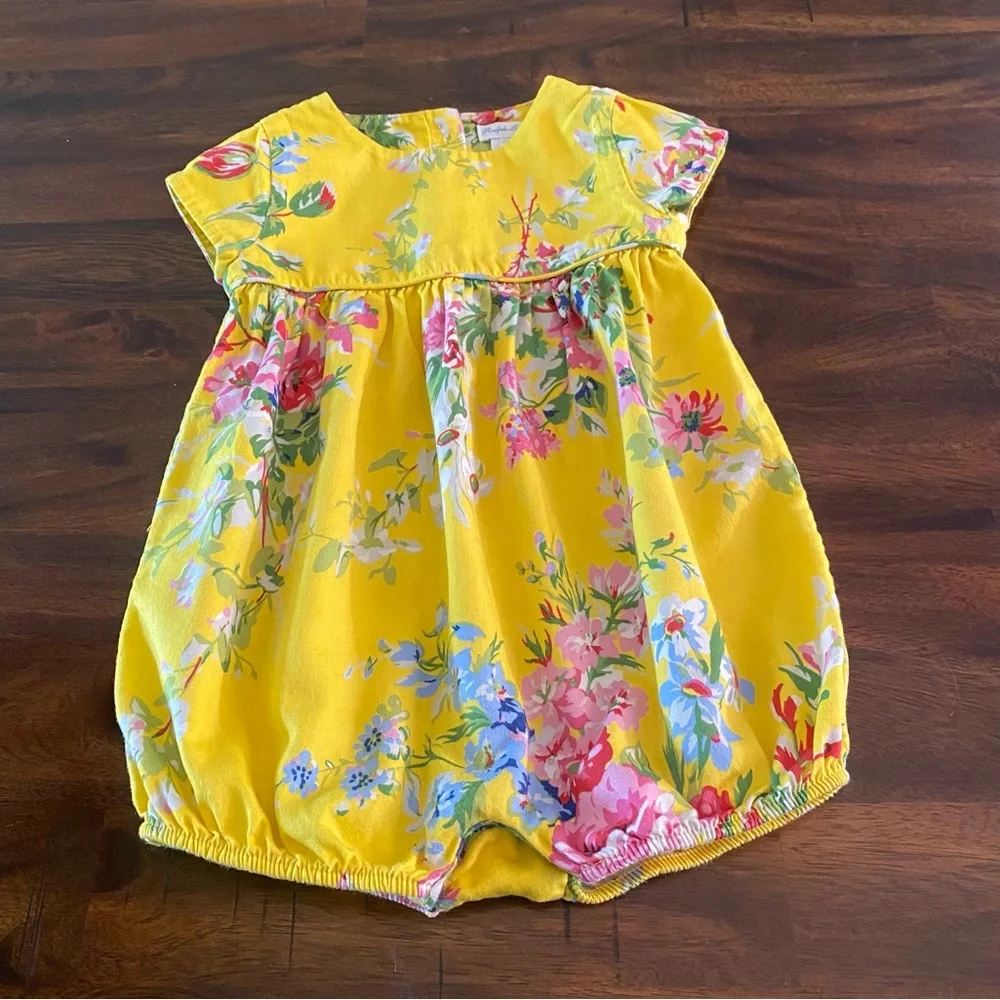 Ralph Lauren Baby Girl Sateen Floral Romper
